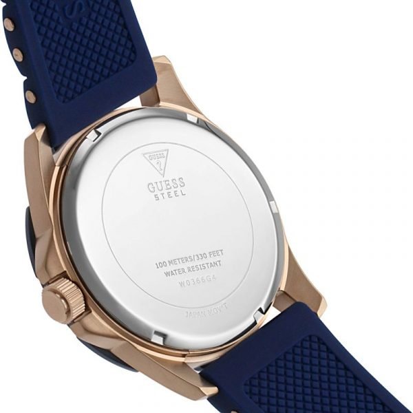  Shop Authentic Guess Oasis Blue Dial Blue & Rose Gold Stainless Steel Strap Watch For Men - W0366G4 - Luxxuri