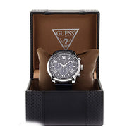  Shop Authentic Guess Horizon Chronograph Quartz Black Dial Blue Leather Strap Watch For Men - W0380G3 - Luxxuri