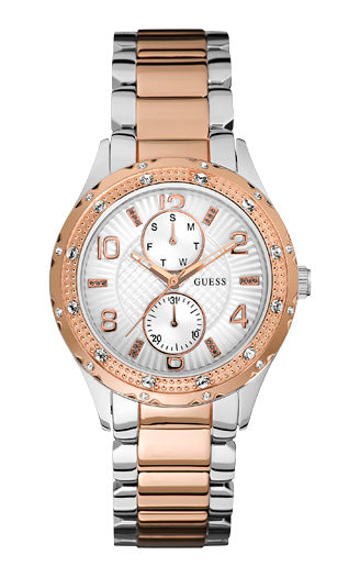  Shop Authentic Guess Siren White Dial Two Tone Steel Strap Watch for Women - W0442L4 - Luxxuri