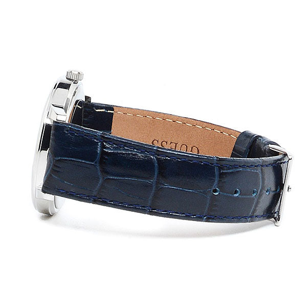  Shop Authentic Guess Wafer Chronograph Quartz Blue Dial Blue Leather Strap Watch For Men - W0496G3 - Luxxuri