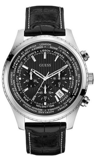  Shop Authentic Guess Persuit Multifunction Black Dial Black Leather Strap Watch for Men - W0500G2 - Luxxuri