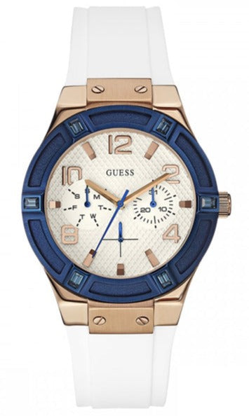  Shop Authentic Guess Jet Setter White Dial White Rubber Strap Watch for Women - W0564L1 - Luxxuri