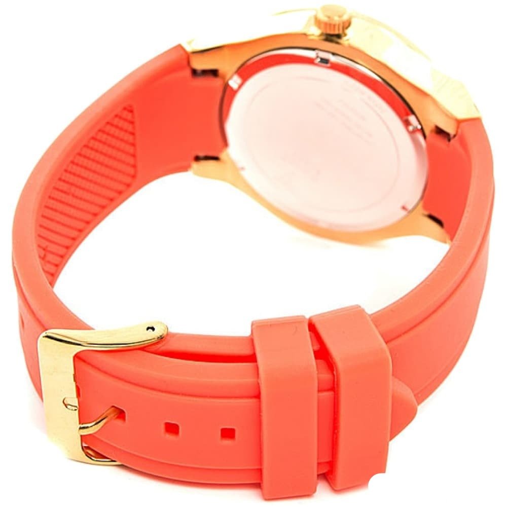  Shop Authentic Guess Jet Setter Golden Dial Orange Rubber Watch For Women - W0564L2 - Luxxuri