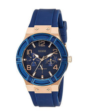  Shop Authentic Guess Jet Setter Analog Quartz Blue Dial Blue Rubber Strap Watch For Women - W0571L1 - Luxxuri