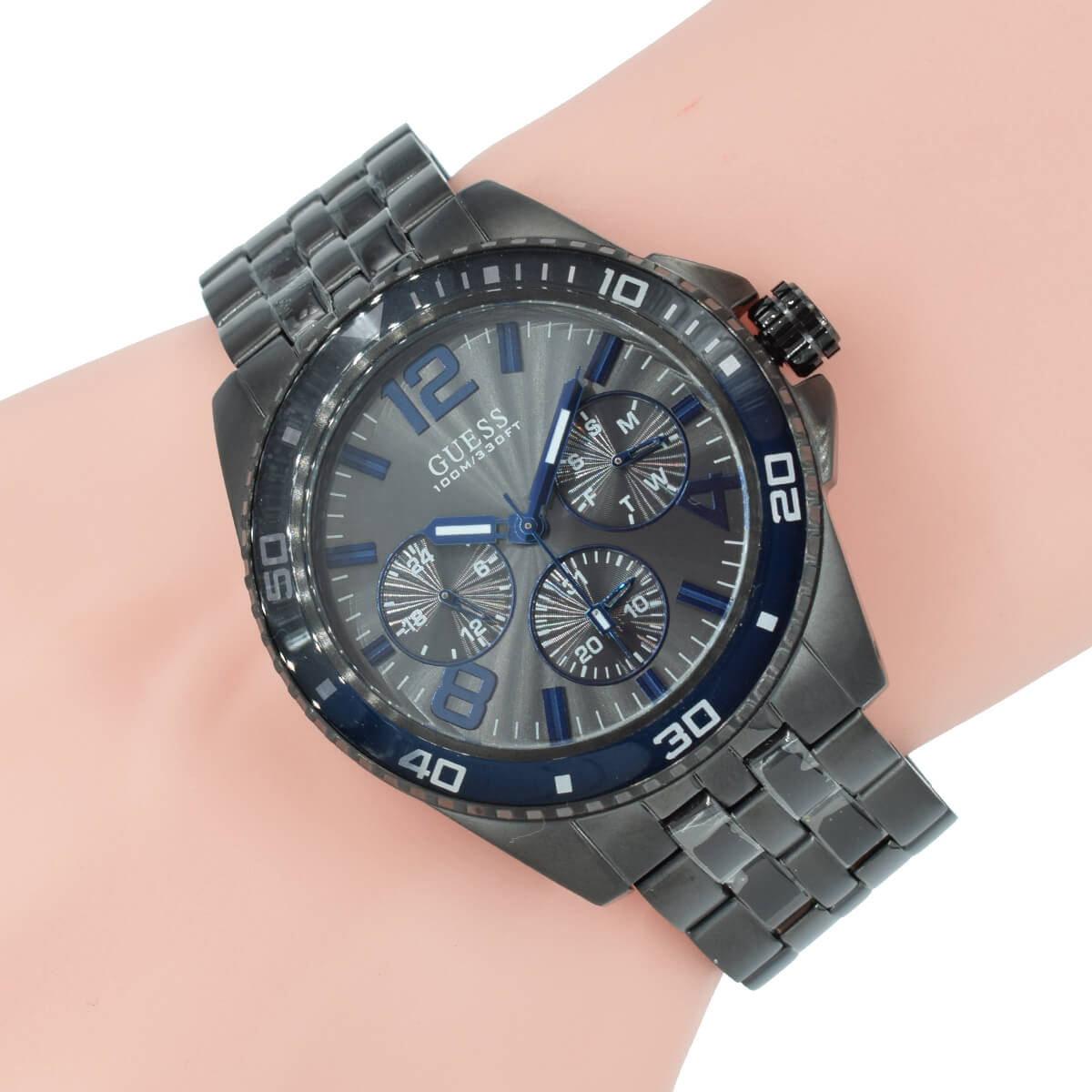  Shop Authentic Guess Odyssey Quartz Blue Dial Gunmetal Steel Strap Watch For Men - W1107G5 - Luxxuri