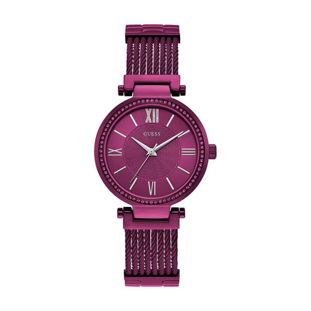  Shop Authentic Guess Soho Pink Dial Pink Mesh Bracelet Watch For Women - W0638L6 - Luxxuri