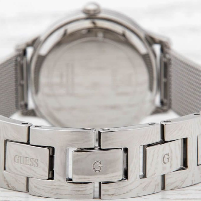  Shop Authentic Guess Chelsea Crystals Black Dial Silver Mesh Bracelet Watch For Women  - W0647L5 - Luxxuri