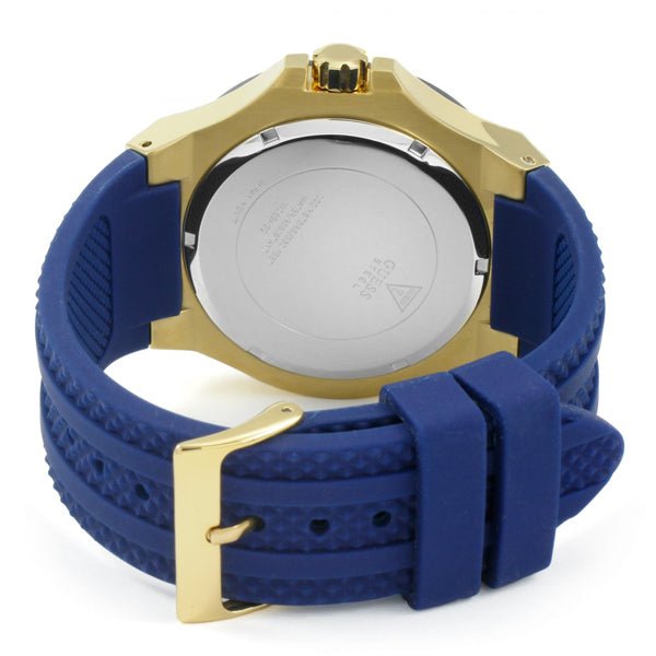  Shop Authentic Guess Force Blue & Rose Gold Dial Blue Silicone Strap Watch For Men - W0674G2 - Luxxuri