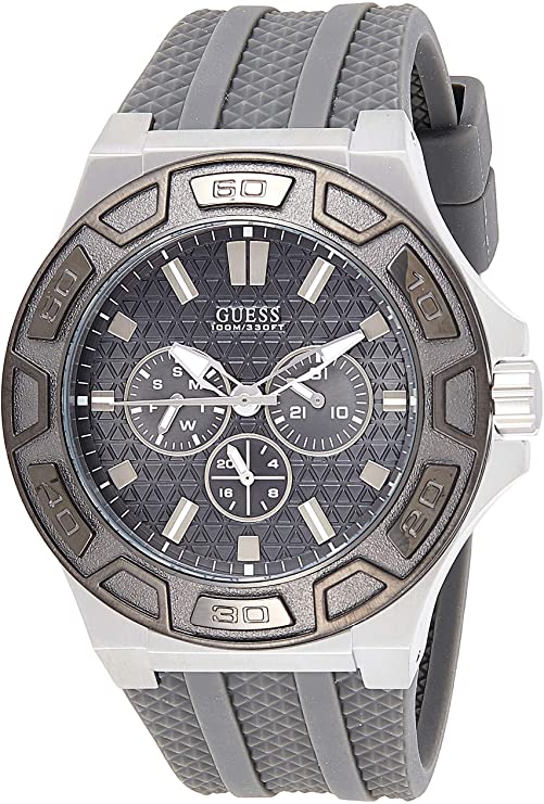  Shop Authentic Guess Force Grey Dial Grey Rubber Strap Watch For Men - W0674G8 - Luxxuri