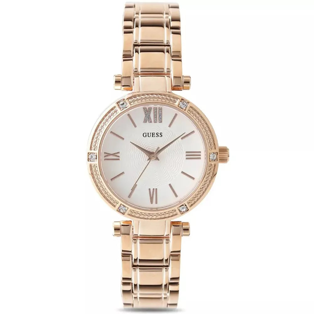  Shop Authentic Guess Park Ave White Dial Rose Gold Steel Strap Watch for Women - W0767L3 - Luxxuri