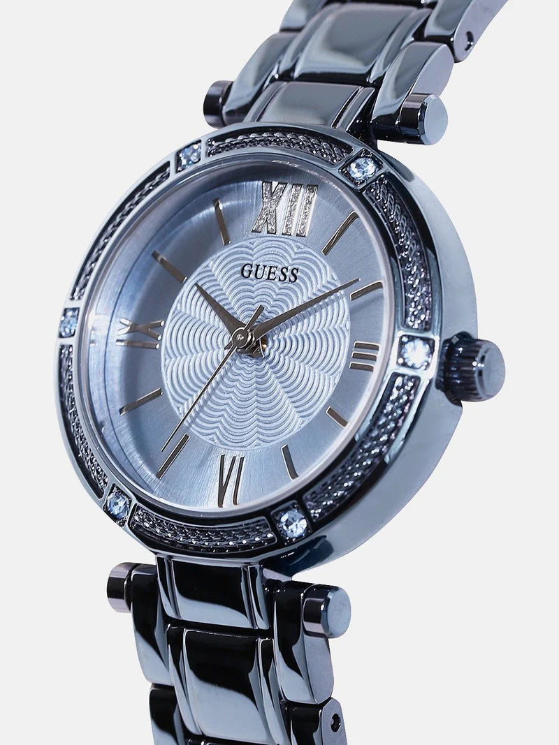  Shop Authentic Guess Park Ave Analog Quartz Blue Dial Blue Steel Strap Watch For Women - W0767L4 - Luxxuri