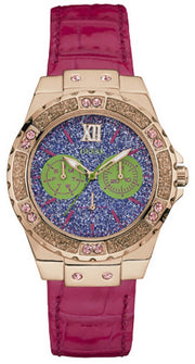  Shop Authentic Guess Limelight Quartz Multicolor Dial Red Leather Strap Watch For Women - W0775L4 - Luxxuri