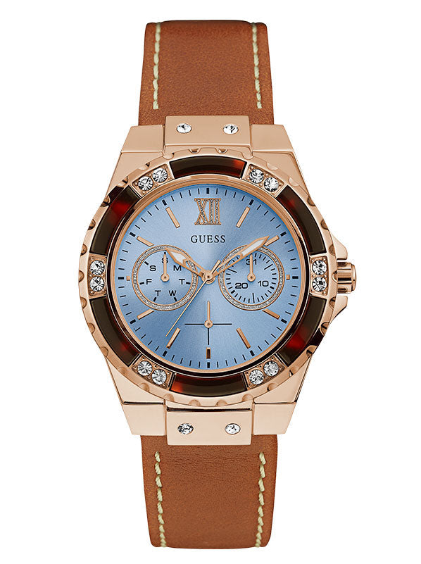  Shop Authentic Guess Limelight Quartz White Dial Brown Leather Strap Watch For Women - W0775L7 - Luxxuri