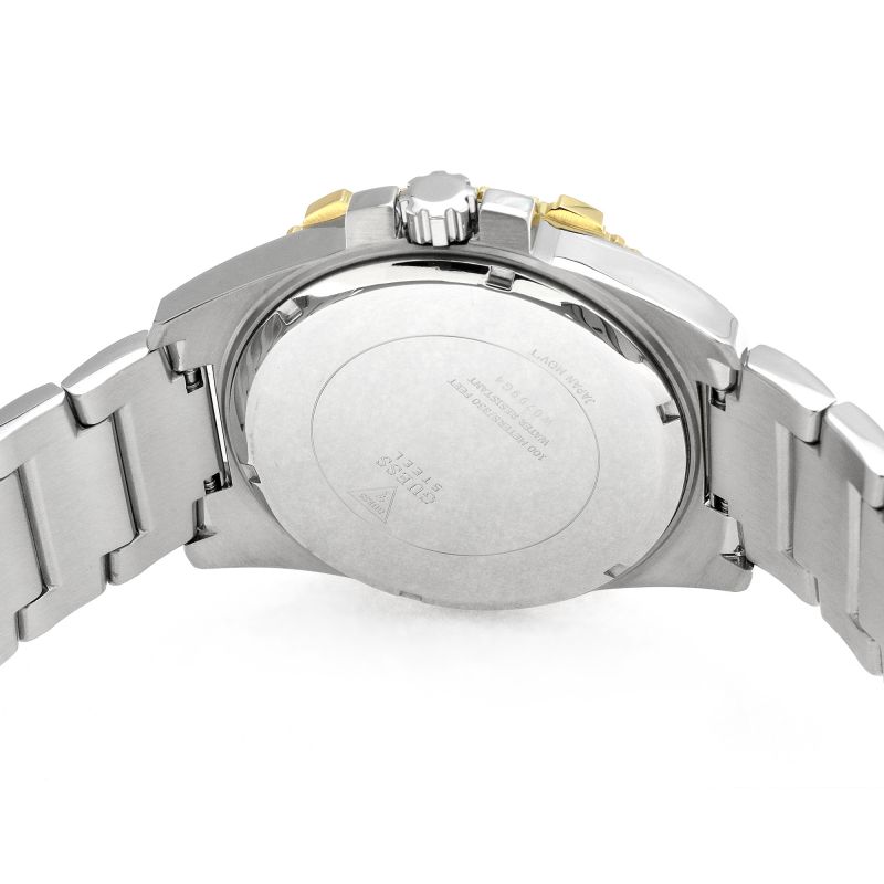  Shop Authentic Guess Frontier Chronograph Crystals Silver Dial Two Tone Steel Strap Watch for Men - W0799G4 - Luxxuri