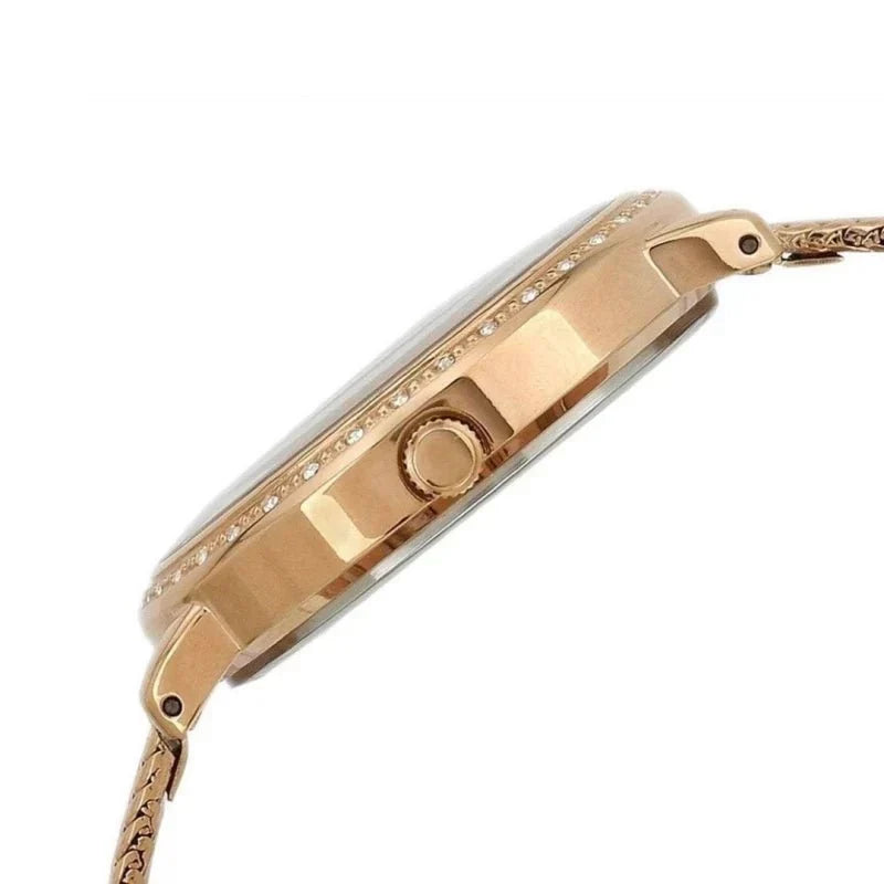  Shop Authentic Guess Willow Crystal Blue Dial Rose Gold Mesh Bracelet Watch For Women - W0836L1 - Luxxuri