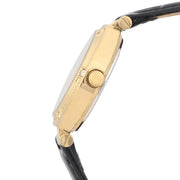  Shop Authentic Guess Park Avenue Quartz Gold Dial Black Leather Strap Watch For Women - W0838L1 - Luxxuri