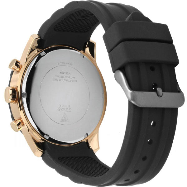  Shop Authentic Guess Caliber Chronograph Black Dial Black Rubber Strap Watch for Men  - W0864G2 - Luxxuri