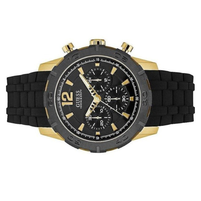  Shop Authentic Guess Caliber Chronograph Black Dial Black Rubber Strap Watch for Men - W0864G3 - Luxxuri