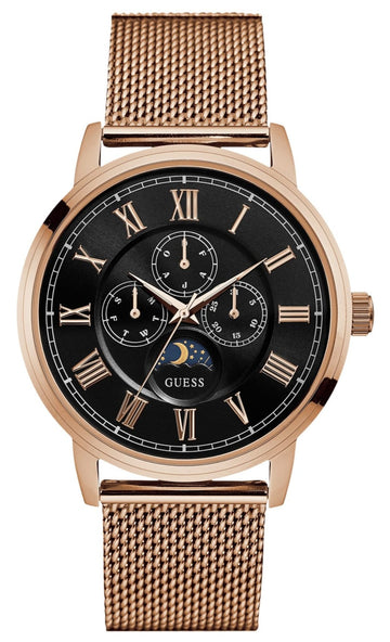  Shop Authentic Guess Delancy Black Dial Rose Gold Mesh Bracelet Watch for Men - W0871G5 - Luxxuri