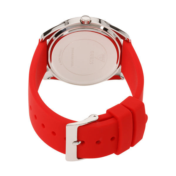  Shop Authentic Guess G-Twist Silver Dial Red Rubber Strap Watch for Women - W0911L9 - Luxxuri