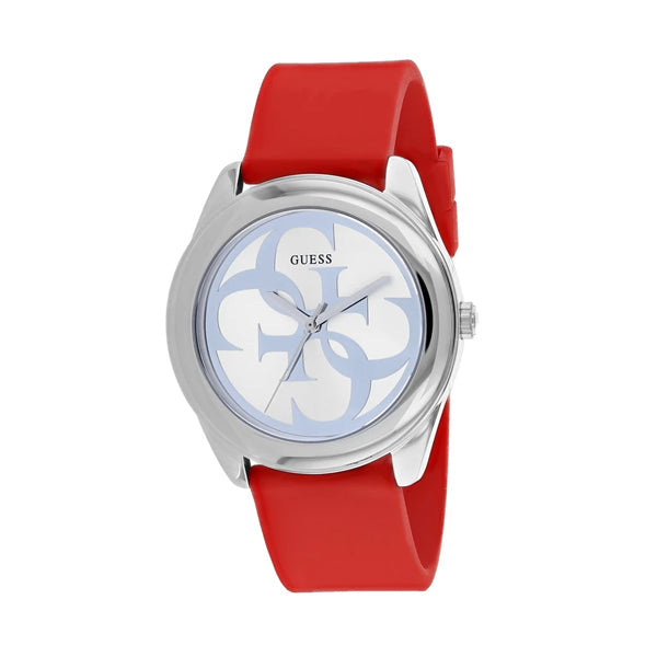  Shop Authentic Guess G-Twist Silver Dial Red Rubber Strap Watch for Women - W0911L9 - Luxxuri
