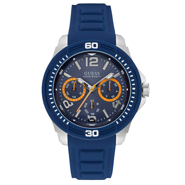 Shop Authentic Guess Trade Blue Dial Blue Silicone Strap Watch for Men - W0967G2 - Luxxuri