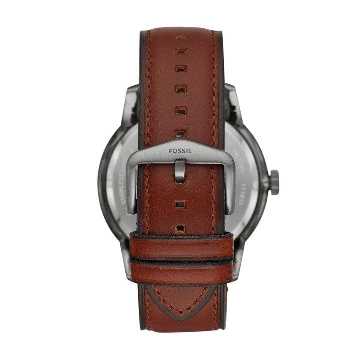  Shop Authentic Fossil Townsman Automatic Skeleton Black Dial Brown Leather Strap Watch for Men - ME3181 - Luxxuri
