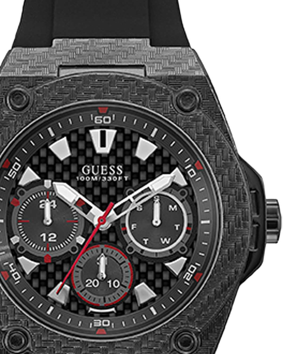  Shop Authentic Guess Legacy Black Dial Black Rubber Strap Watch For Men - W1048G2 - Luxxuri