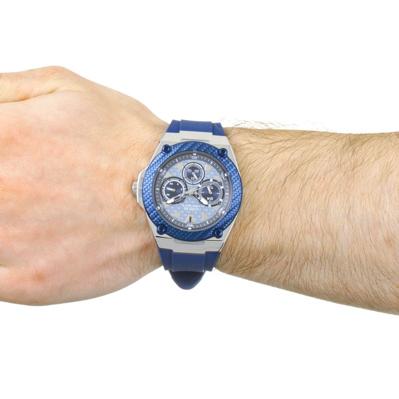  Shop Authentic Guess Legacy Grey Dial Blue Silicone Strap Watch For Men - W1049G1 - Luxxuri