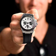  Shop Authentic Guess Legacy White Dial Black Rubber Strap Watch For Men - W1049G3 - Luxxuri