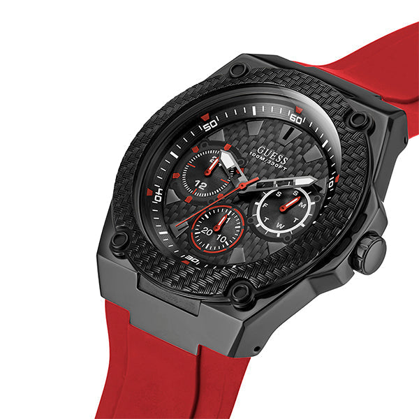  Shop Authentic Guess Legacy Black Dial Red Silicone Strap Watch for Men - W1049G6 - Luxxuri