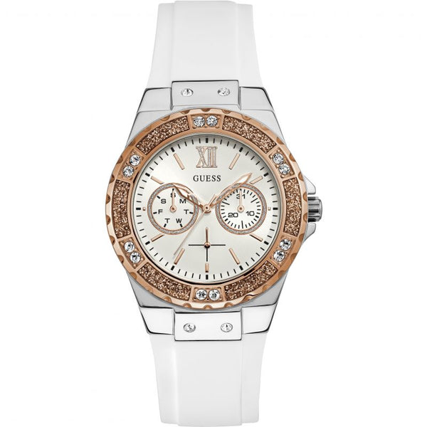  Shop Authentic Guess Overdrive Analog White Dial White Rubber Strap Watch for Women - W10614L2 - Luxxuri
