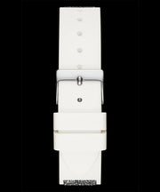 Shop Authentic Guess Swirl Quartz Silver Dial White Silicone Strap Watch for Women - W1096L1 - Luxxuri