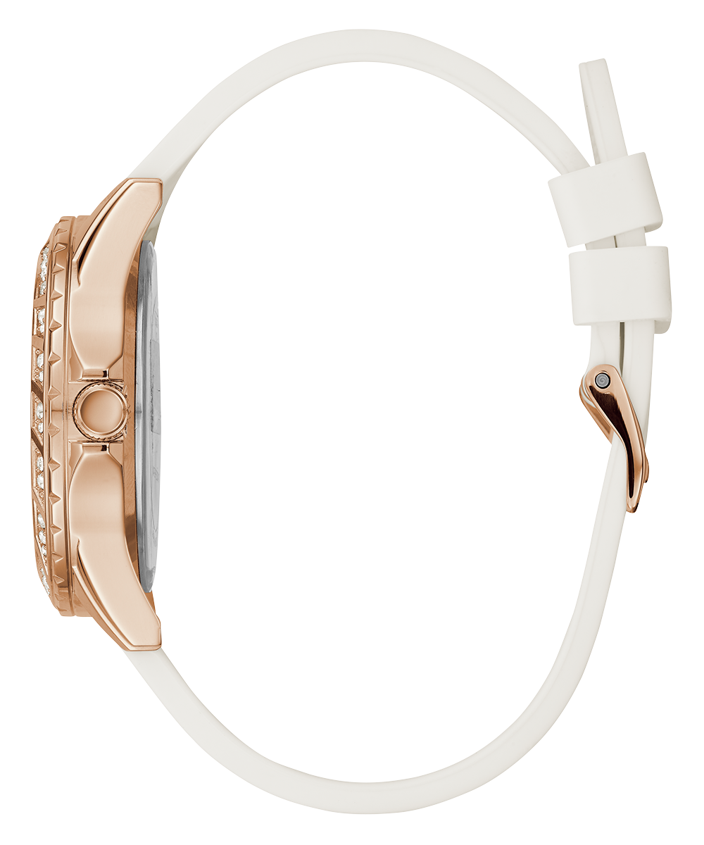 Shop Authentic Guess Swirl Quartz Silver Dial White Rubber Strap Watch For Women - W1096l2 - Luxxuri