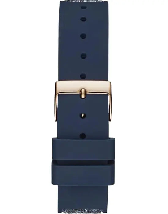  Shop Authentic Guess Swirl Analog Quartz White Dial Blue Rubber Strap Watch for Women - W1096L4 - Luxxuri