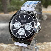  Shop Authentic Guess Odyssey Black Dial Silver Steel Strap Watch For Men - W1107G1 - Luxxuri