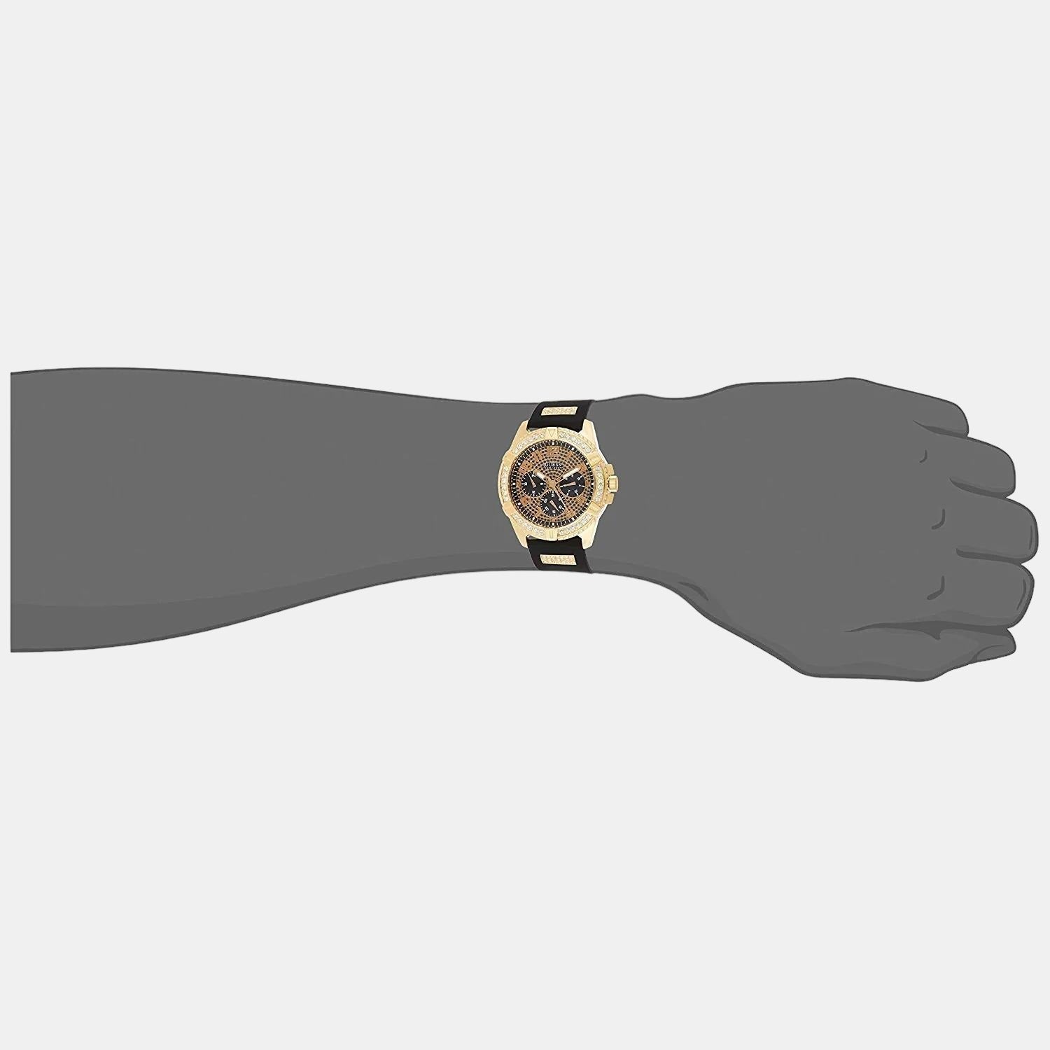  Shop Authentic Guess Frontier Crystals Black Dial Black Silicone Strap Watch For Men - W1132G1 - Luxxuri