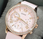  Shop Authentic Guess Solar Rose Gold Dial Pink Rubber Strap Watch For Women - W1135L2 - Luxxuri