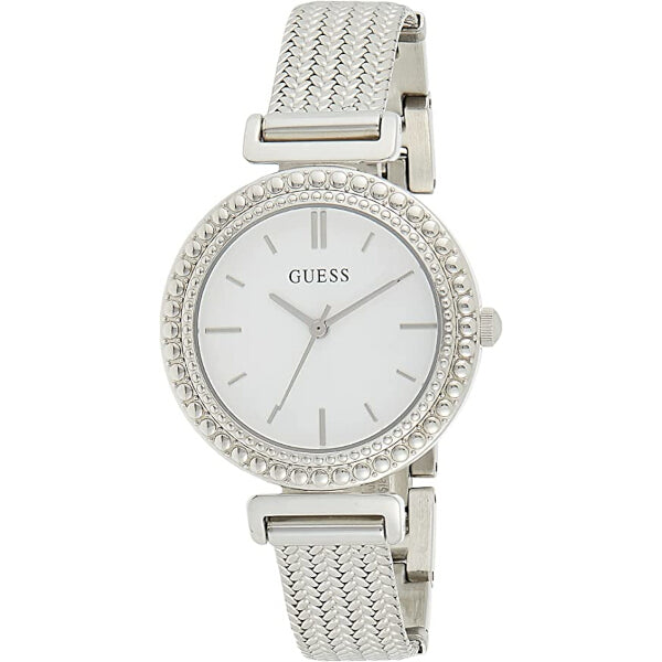  Shop Authentic Guess Quartz Silver Dial Silver Mesh Bracelet Watch For Women - W1152L1 - Luxxuri