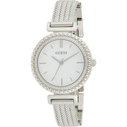 Shop Authentic Guess Quartz Silver Dial Silver Mesh Bracelet Watch For Women - W1152L1 - Luxxuri