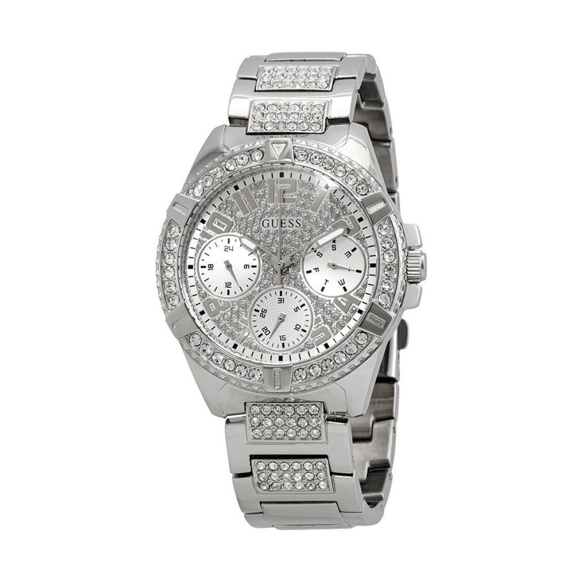  Shop Authentic Guess Frontier Diamonds Silver Dial Silver Steel Strap Watch For Women - W1156L1 - Luxxuri