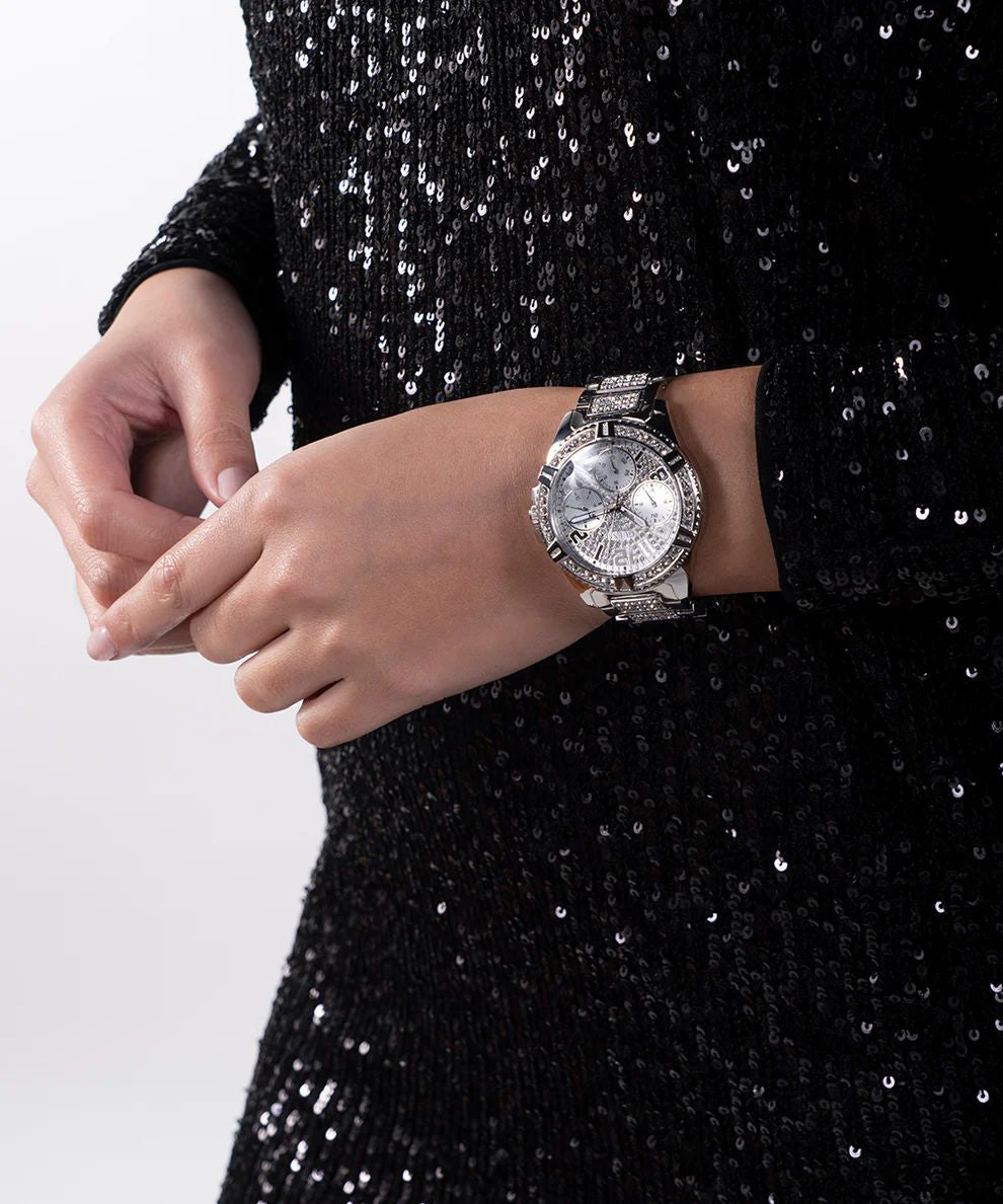  Shop Authentic Guess Frontier Diamonds Silver Dial Silver Steel Strap Watch For Women - W1156L1 - Luxxuri