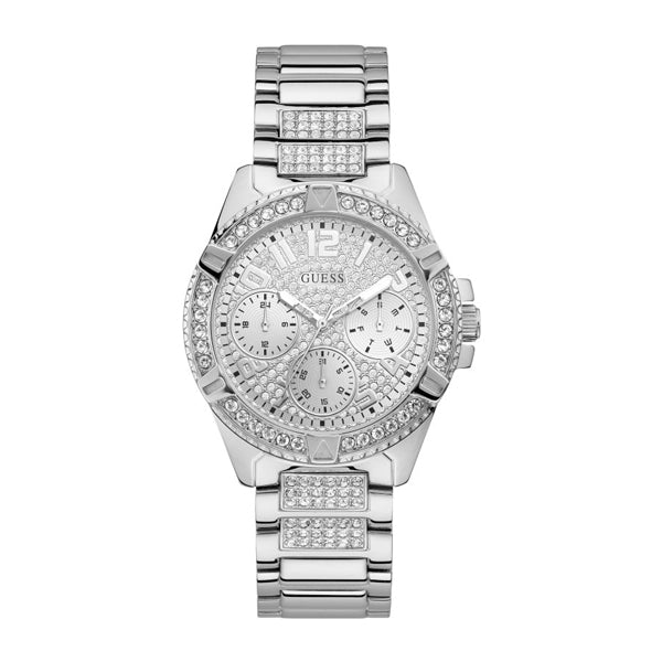  Shop Authentic Guess Frontier Diamonds Silver Dial Silver Steel Strap Watch For Women - W1156L1 - Luxxuri
