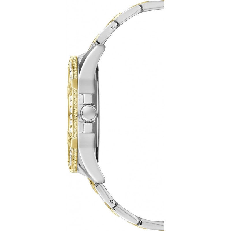  Shop Authentic Guess Frontier Chronograph Crystals Gold Dial Two Tone Steel Strap Watch For Women - W1156L5 - Luxxuri