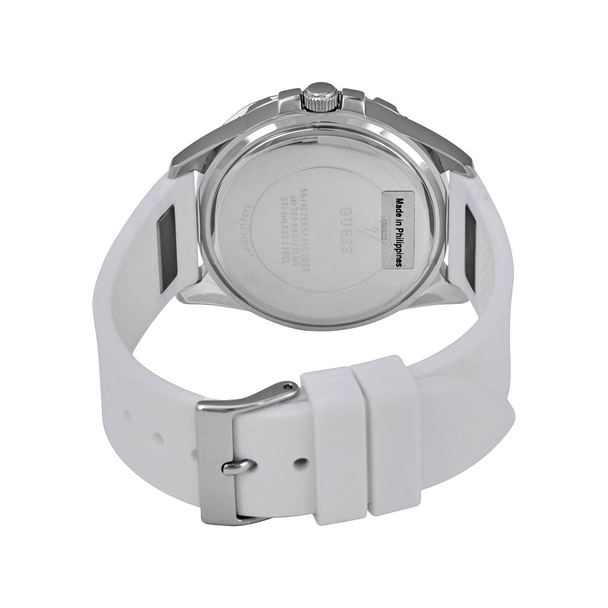  Shop Authentic Guess Frontier Diamonds Silver Dial White Rubber Strap Watch For Women - W1160L4 - Luxxuri