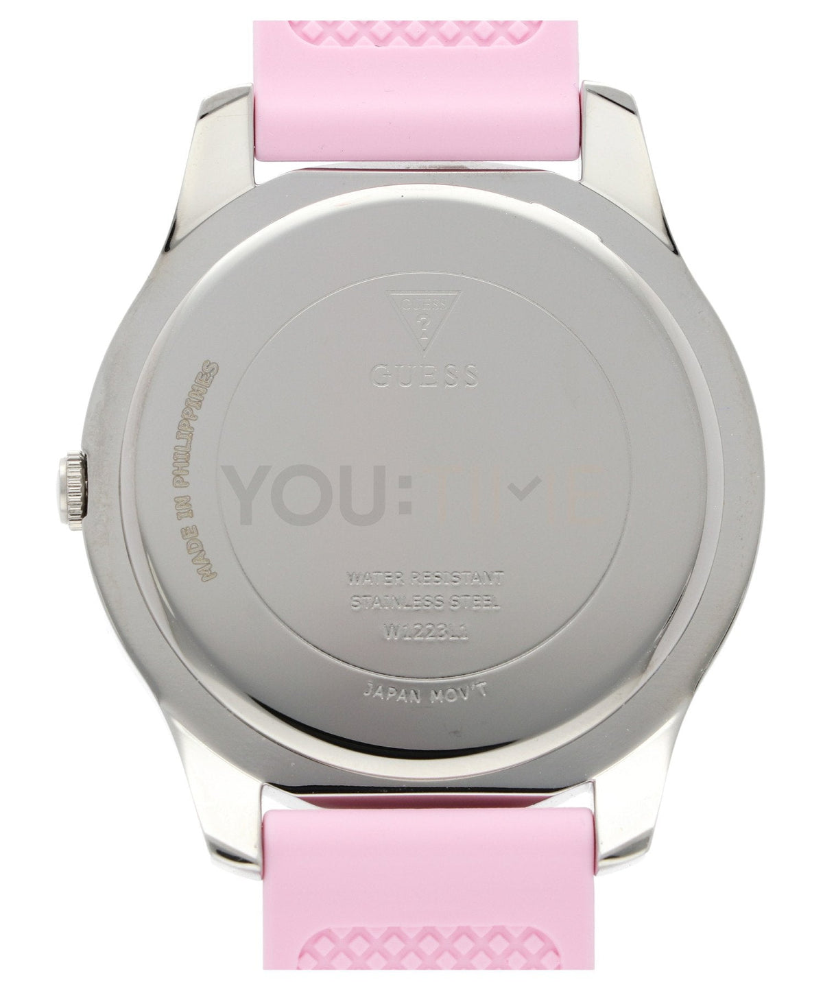  Shop Authentic Guess Crush Crystals Silver Dial Pink Rubber Strap Watch for Women - W1223L1 - Luxxuri