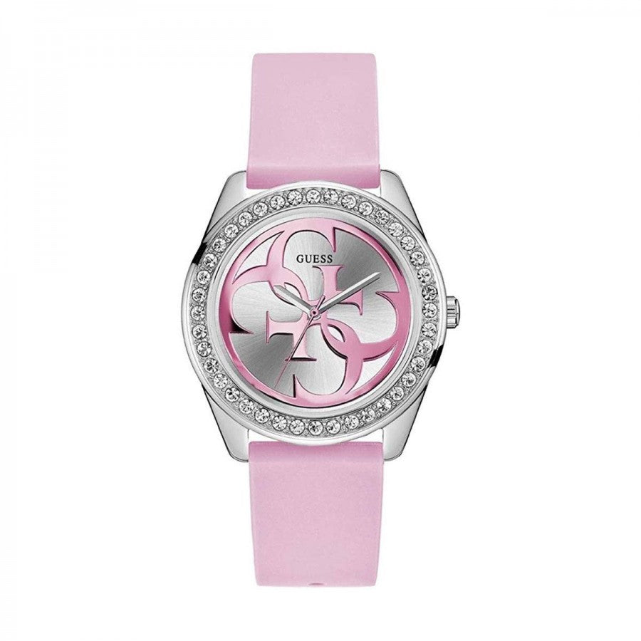  Shop Authentic Guess G-Twist Diamonds Silver Dial Pink Rubber Strap Watch for Women - W1240L1 - Luxxuri