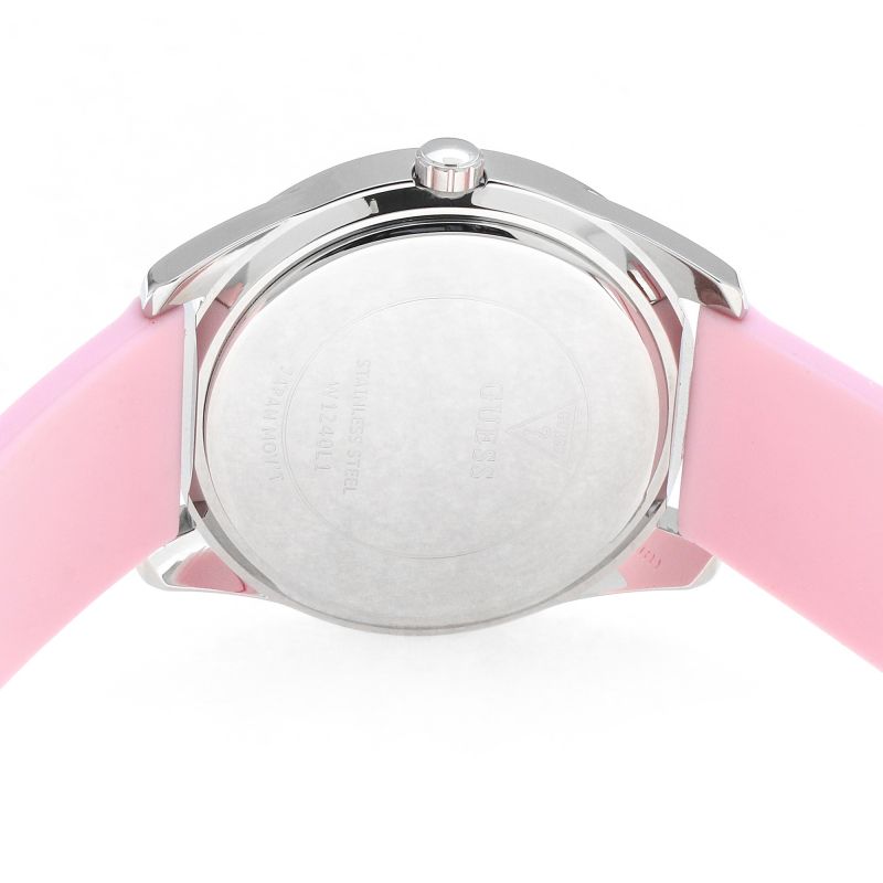  Shop Authentic Guess G-Twist Diamonds Silver Dial Pink Rubber Strap Watch for Women - W1240L1 - Luxxuri