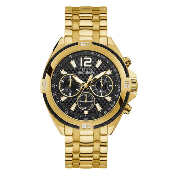  Shop Authentic Guess Surge Chronograph Black Dial Gold Steel Strap Watch for Men - W1258G2 - Luxxuri