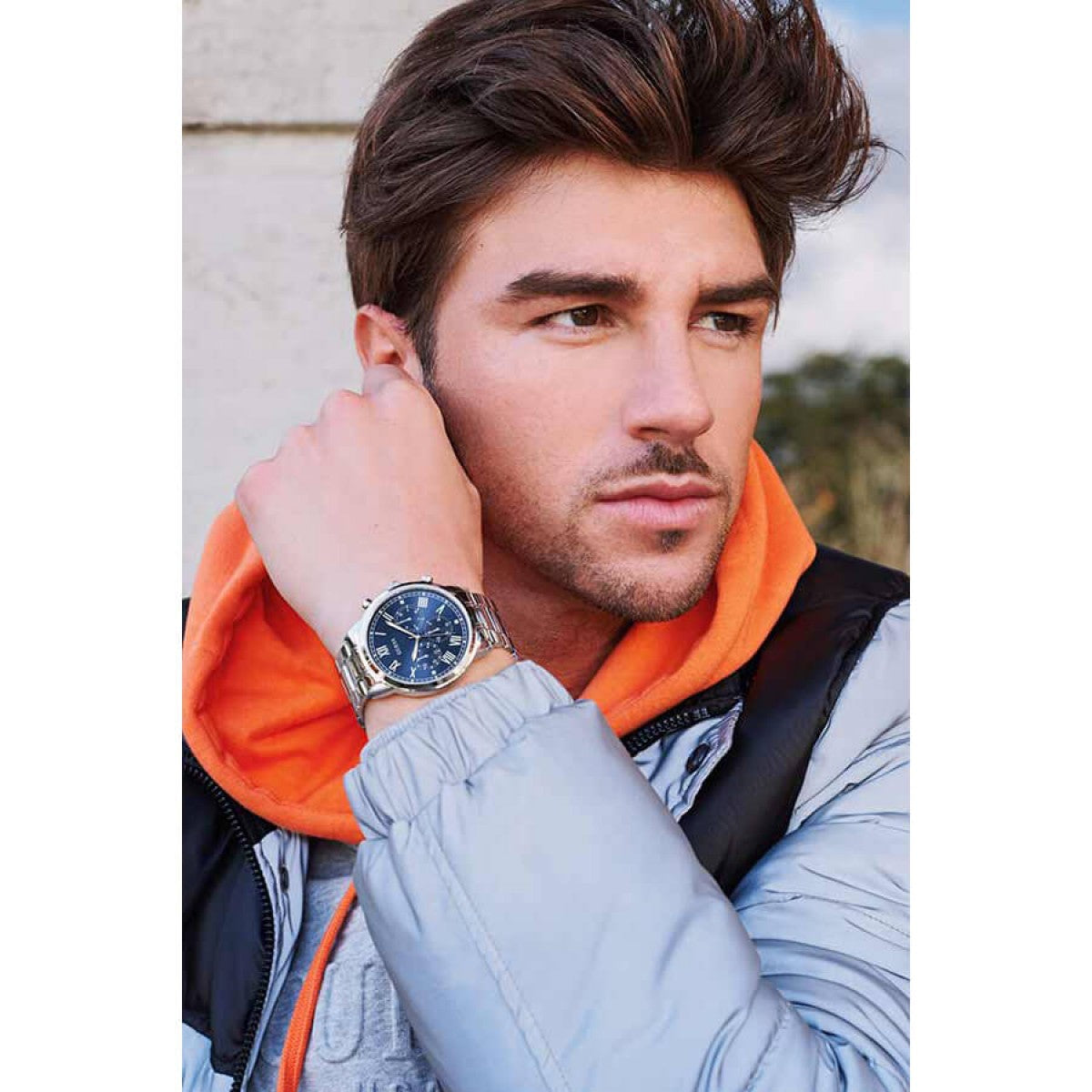  Shop Authentic Guess Hendrix Chronograph Blue Dial Silver Steel Strap Watch for Men - W1309G1 - Luxxuri